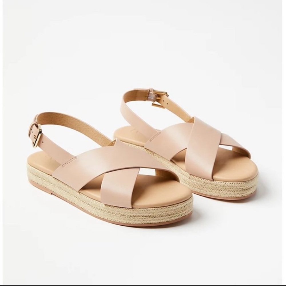 NWT LOFT Missy Espadrille Sandal in Caramel Cream